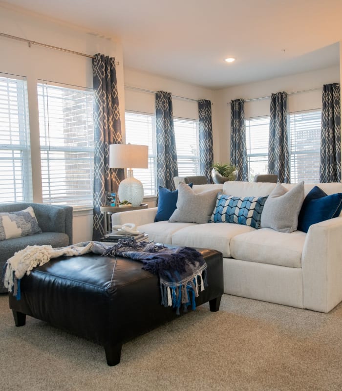 Spacious living room at Center 301 Apartments in Belton, Missouri