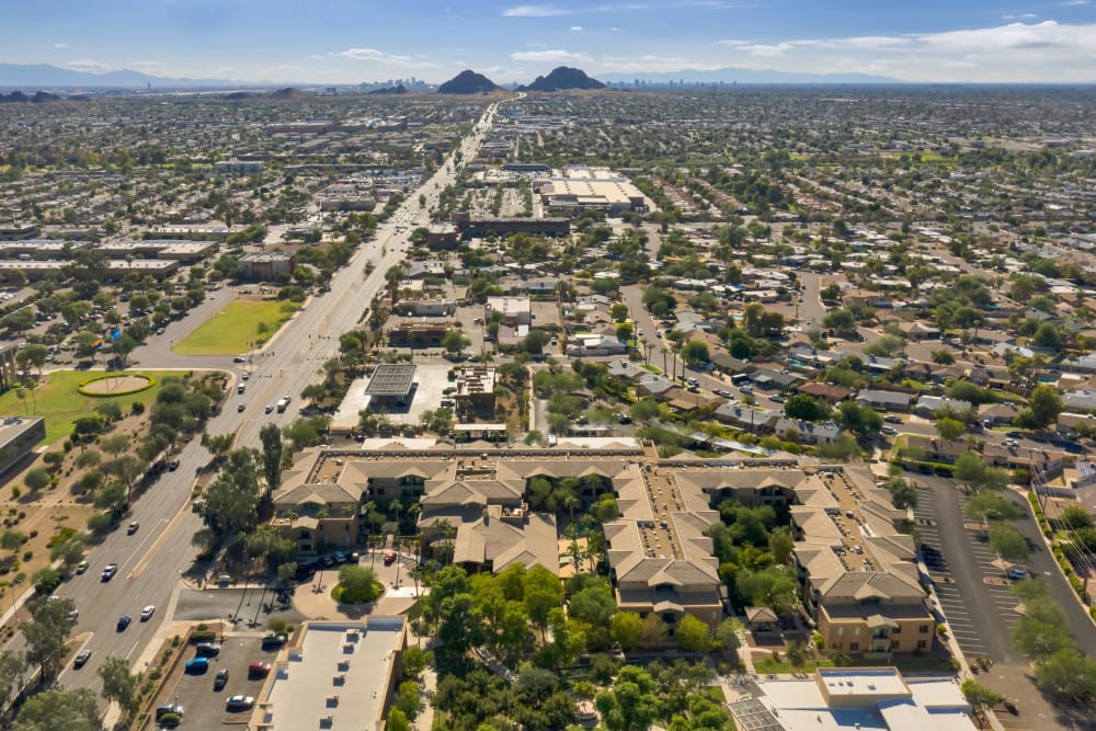 Hillside view at McDowell Village in Scottsdale, Arizona