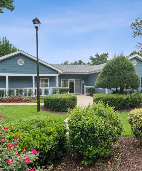 Happy pet with resident at Vesta Bouldercrest in Atlanta, Georgia