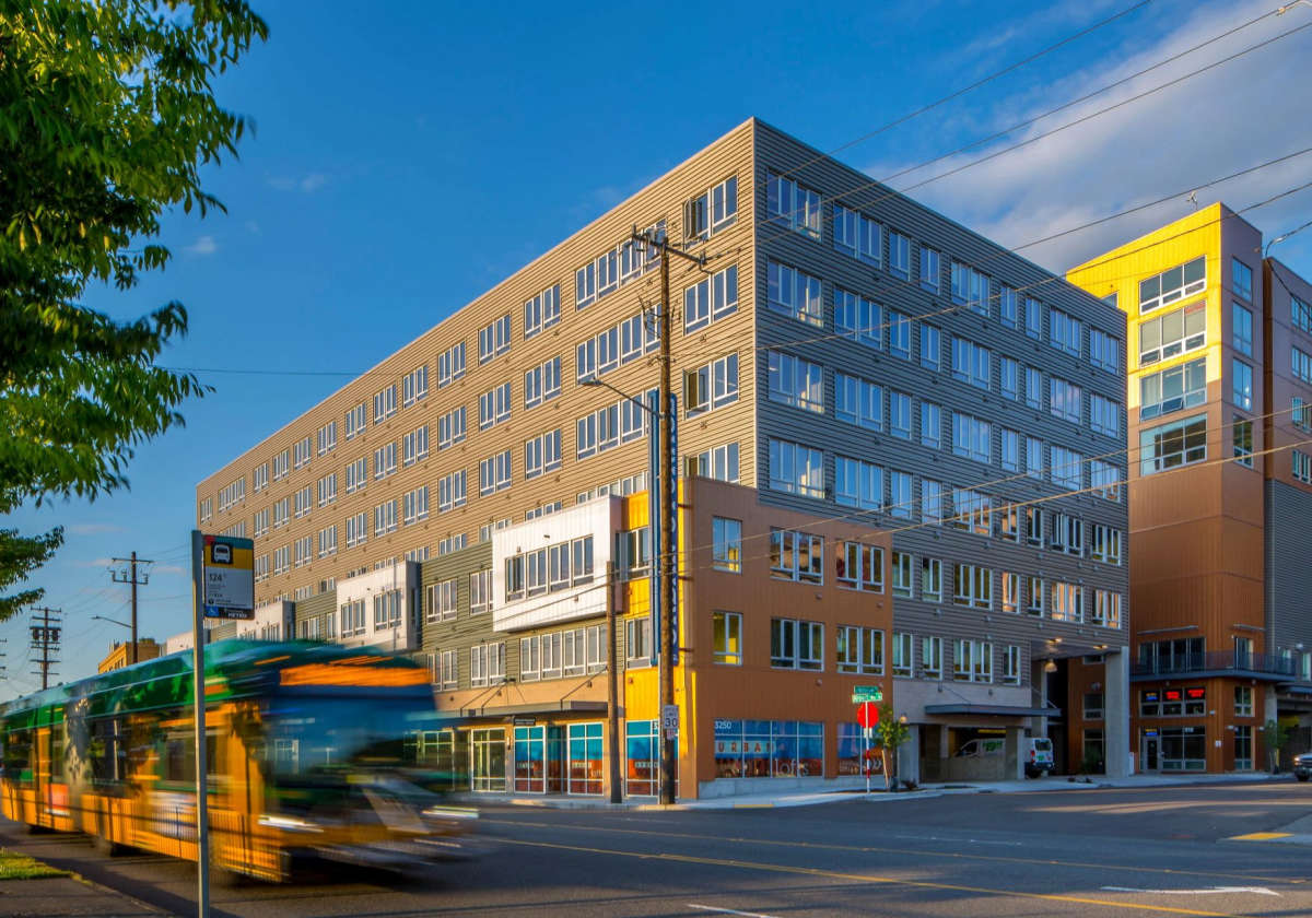 Exterior view of building at Urban WORKlofts in Seattle, Washington