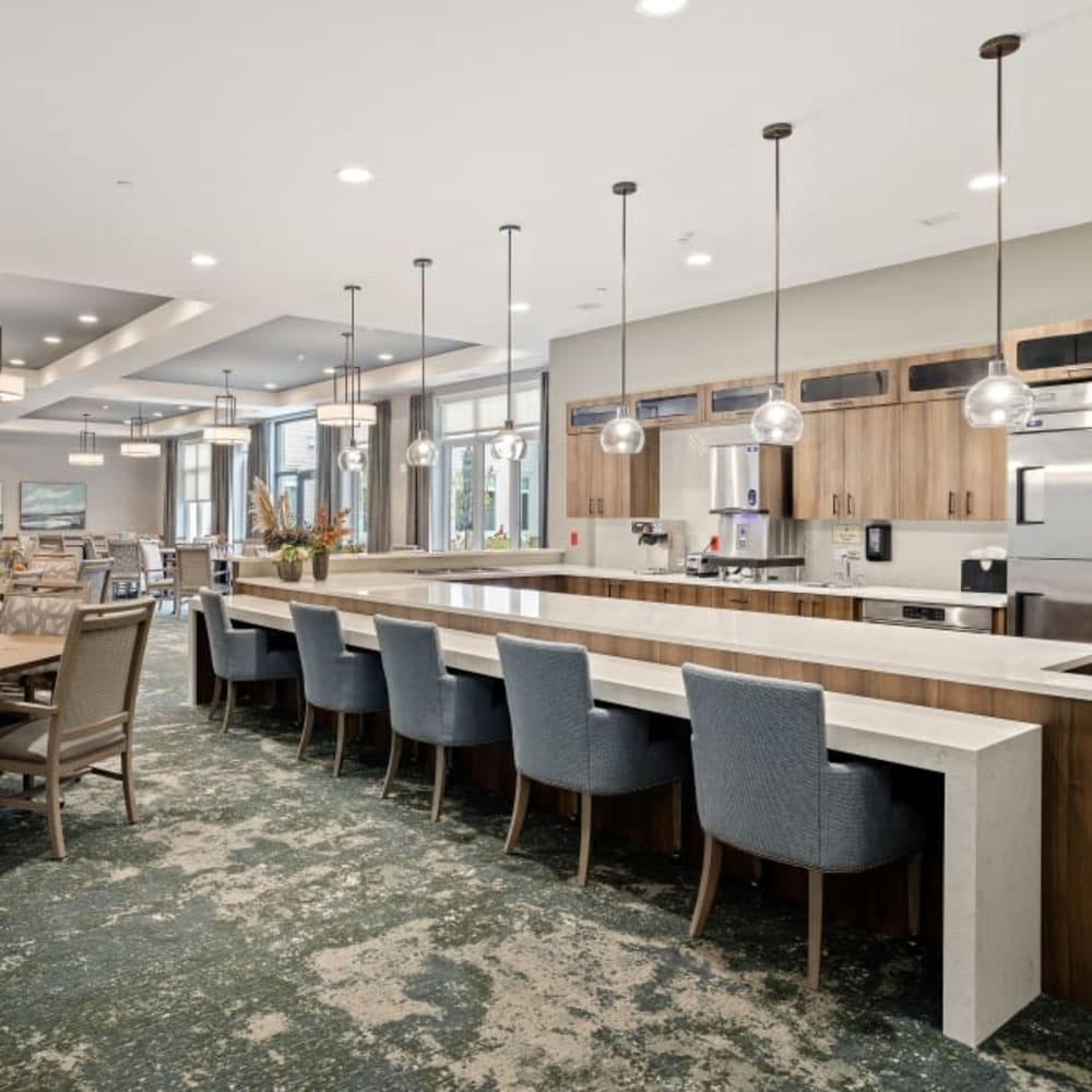 A dining area at Anthology of Novi in Novi, Michigan