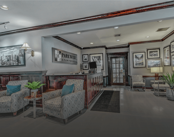 Business center of a community at Park West Apartments in Griffith, Indiana