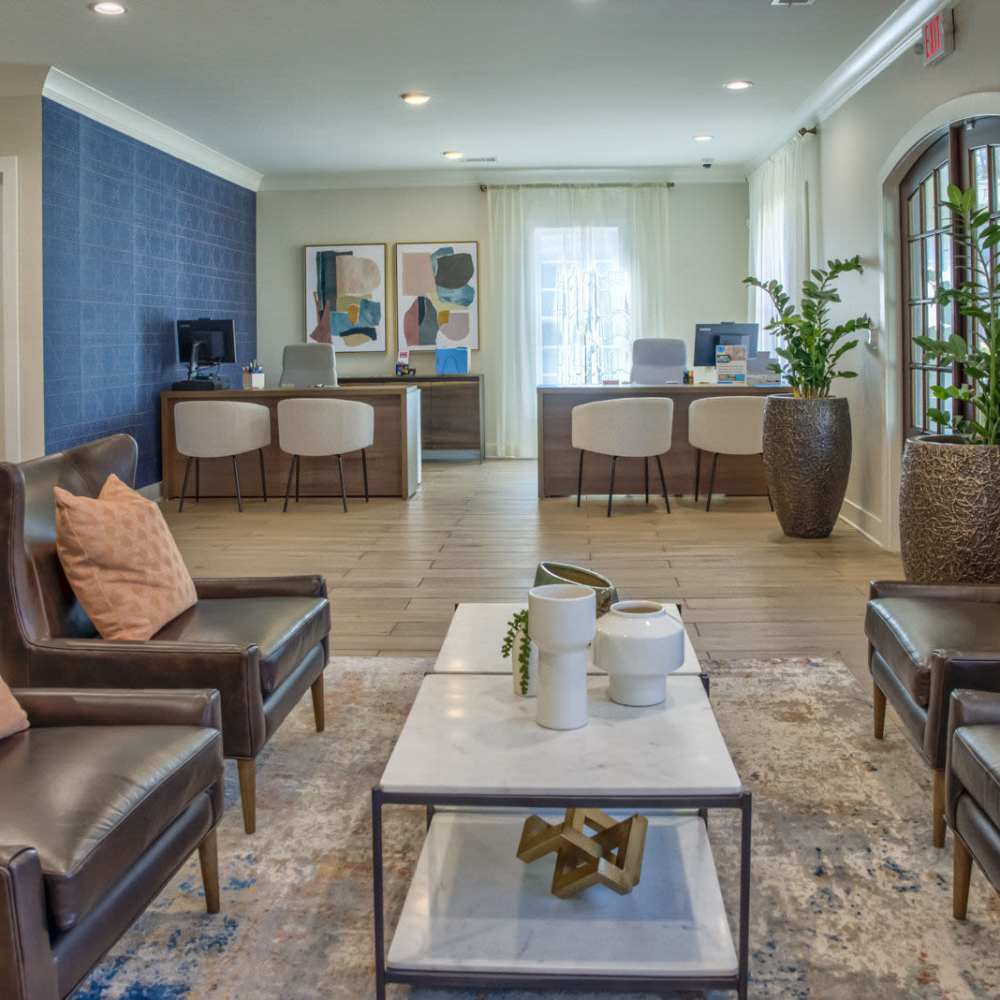 Clubhouse with lounge seating at Avonlea Westside in Atlanta, Georgia