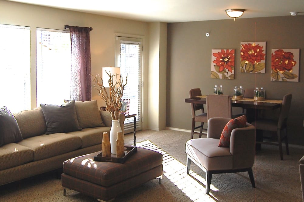 Bright living room at Park at Coulter in Amarillo, Texas