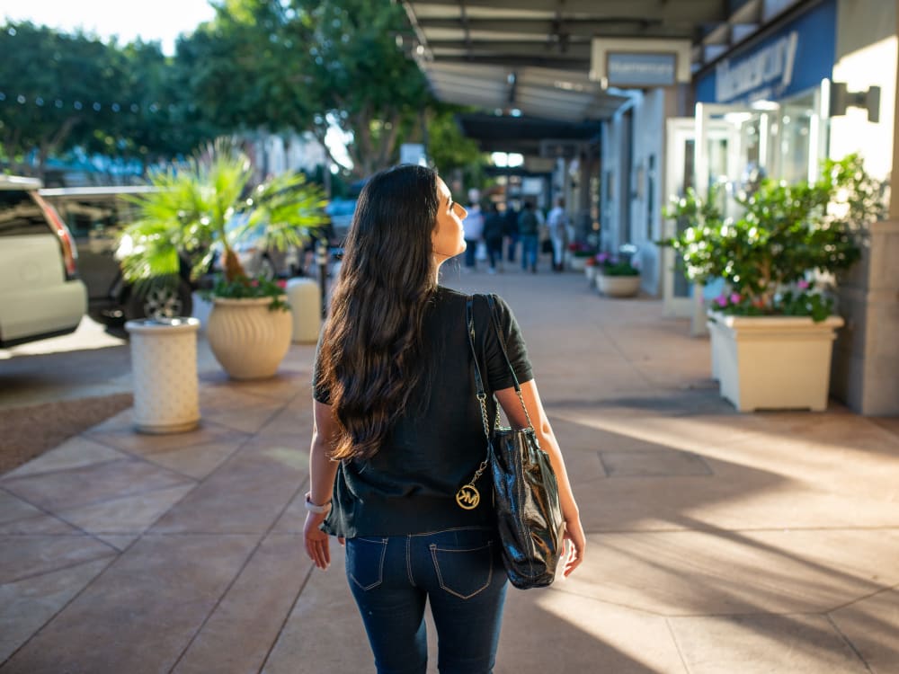 Residents enjoying shopping in the summer sun near San Norterra in Phoenix, Arizona