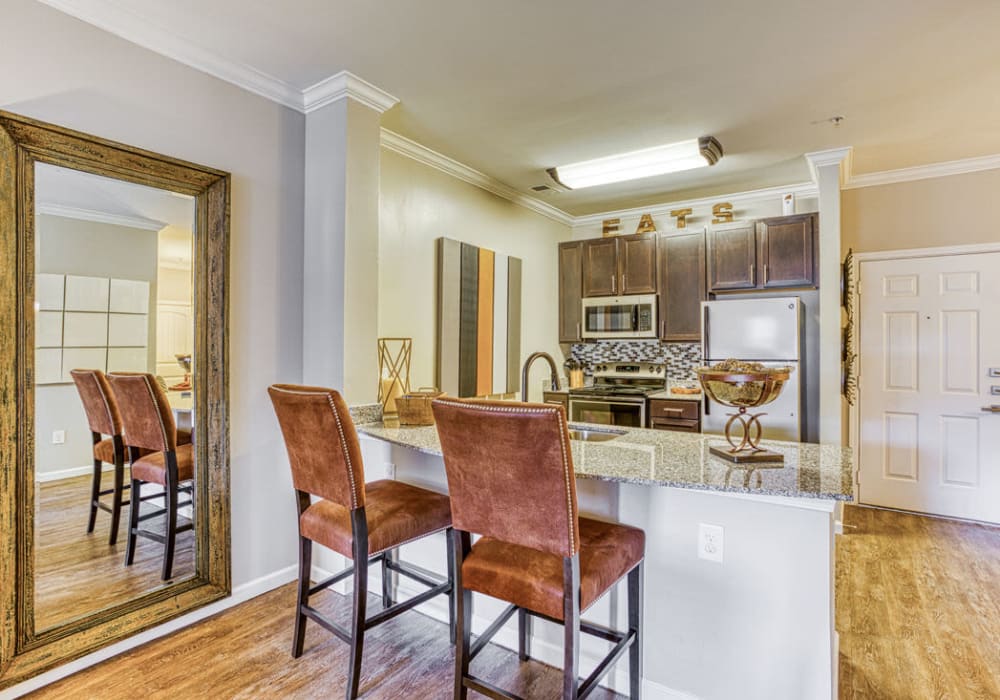 Barstools in kitchen at Arrington Ridge in Round Rock, Texas