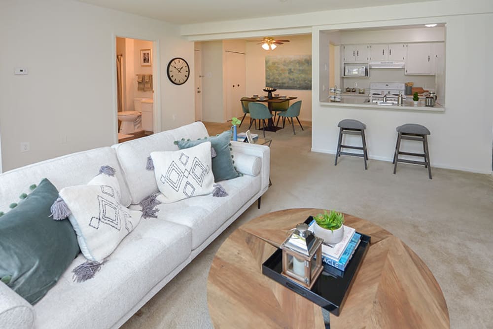 Spacious living room at The Landings Apartment Homes in Absecon, New Jersey