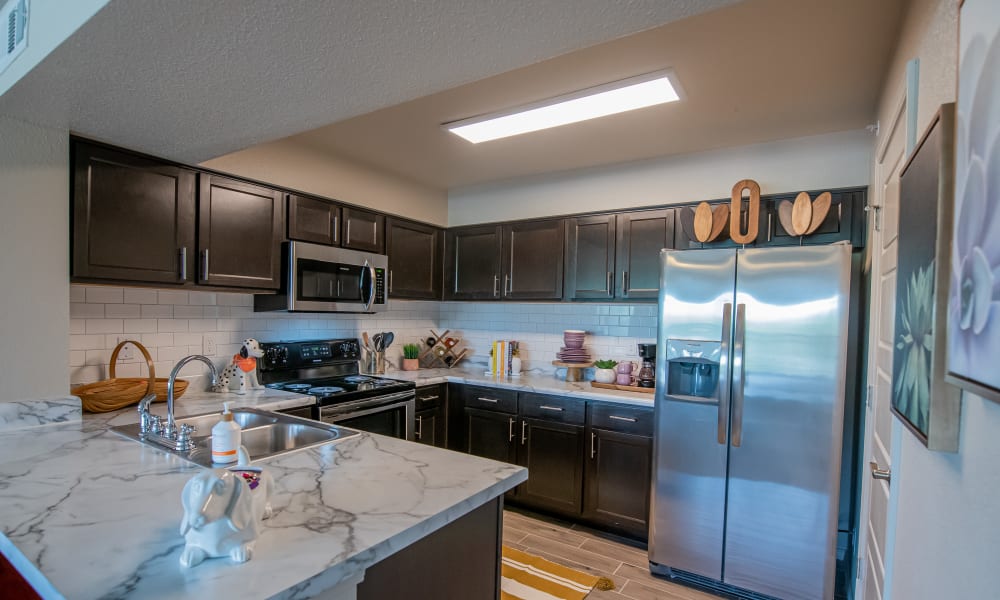 Kitchen at Cottages at Crestview in Wichita, Kansas