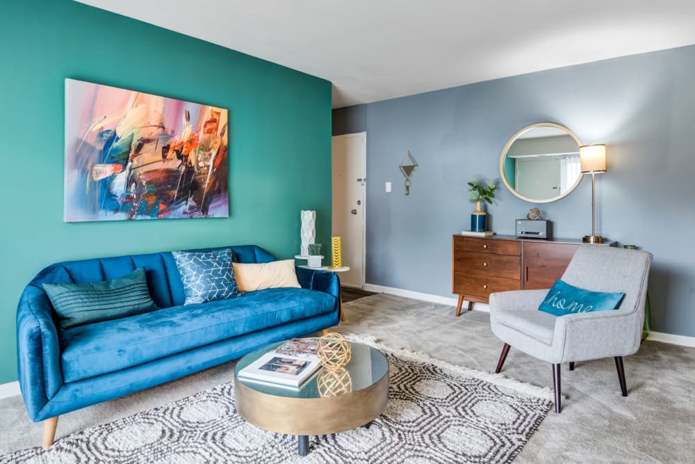 Living room in a home at Lynbrook at Mark Center Apartment Homes in Alexandria, VA