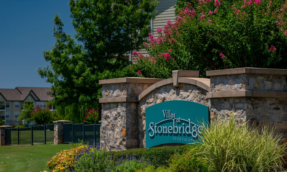Sign at Villas at Stonebridge in Edmond, Oklahoma