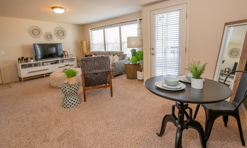 Living room and dining area at Fountain Lake in Edmond, Oklahoma