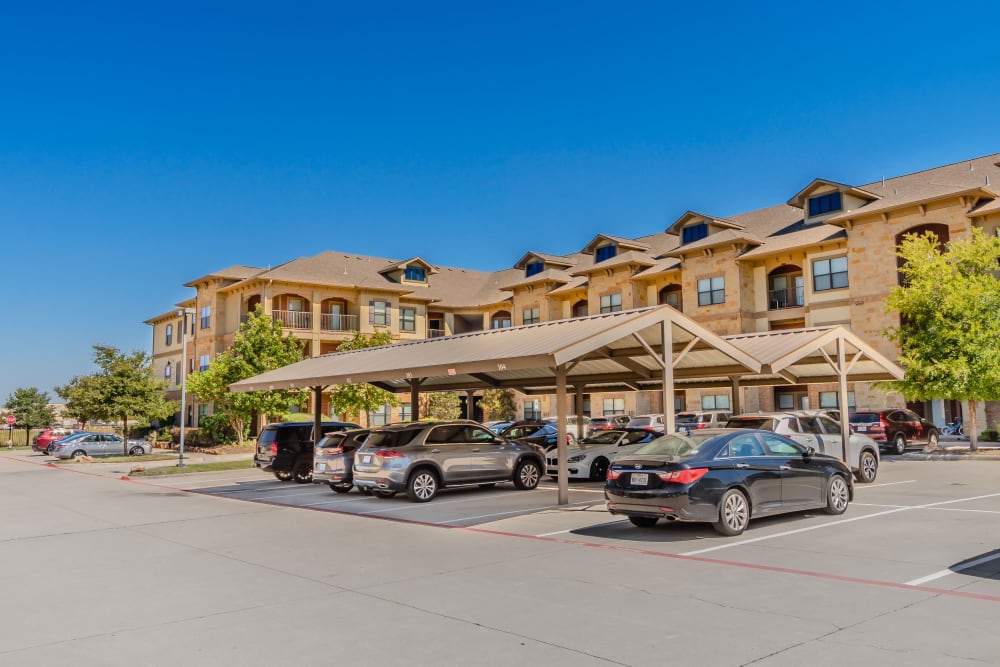 Carport parking at Sorrel Phillips Creek Ranch in Frisco, Texas