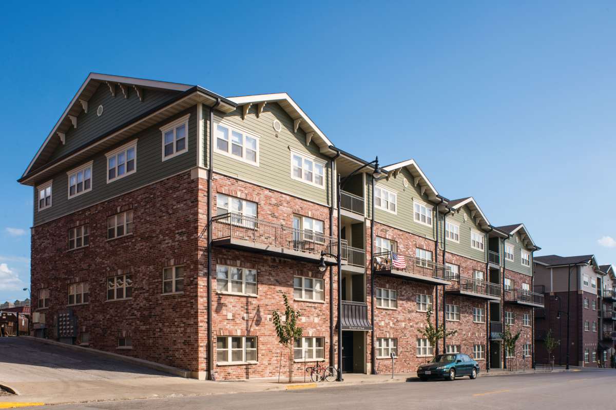 Exterior of the community at Brookside Downtown in Columbia, Missouri,