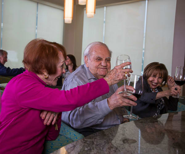Residents enjoying beverages at All Seasons of Birmingham in Birmingham, Michigan