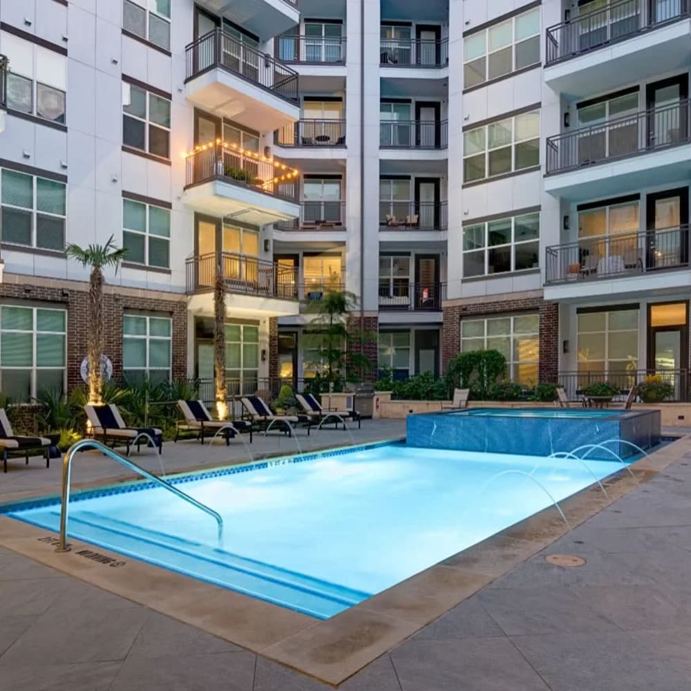 Beautiful pool at Luxia Swiss Avenue, Dallas, Texas