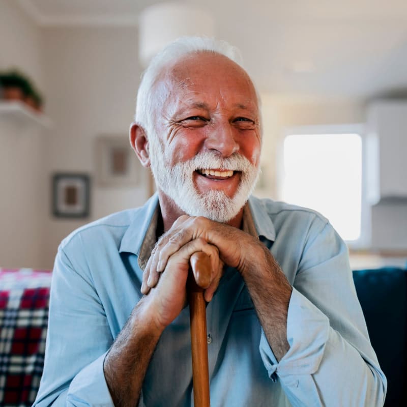 A resident smiles Aspire at West End, Richmond, Virginia