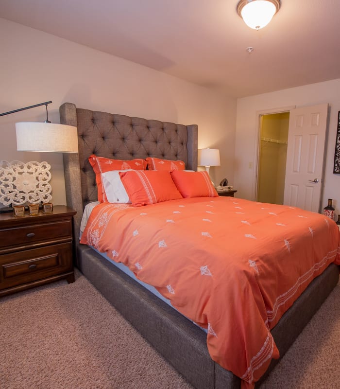 Spacious carpeted bedroom at Prairie Springs in Oklahoma City, Oklahoma