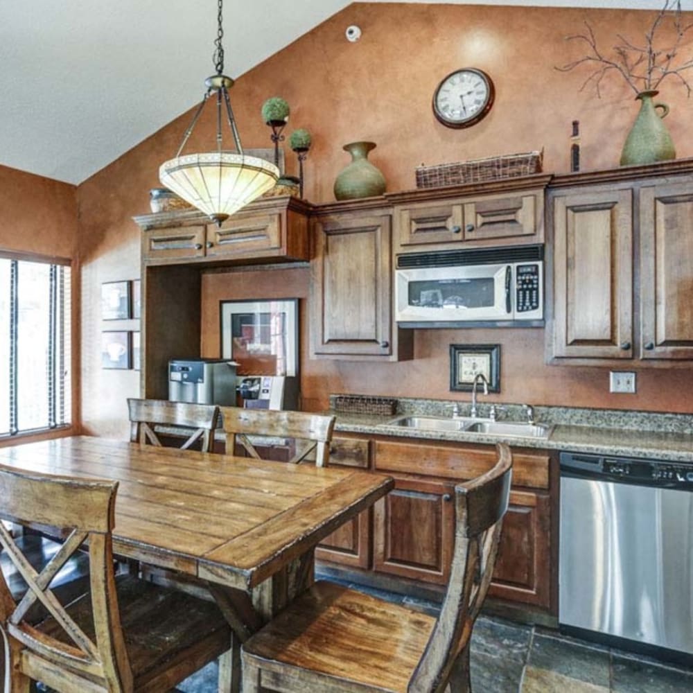 Resident clubhouse with full kitchen at Springhill Apartments in Overland Park, Kansas