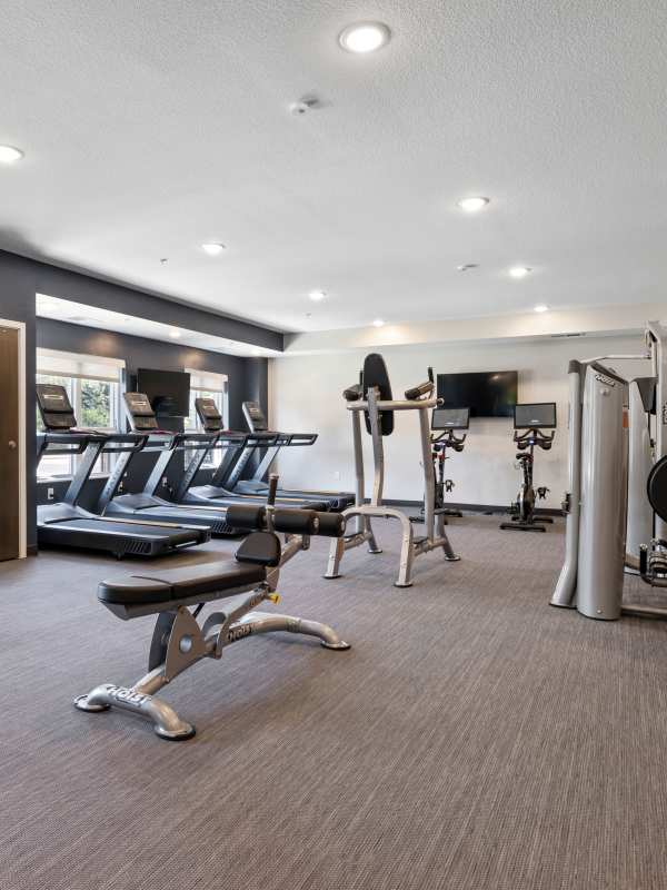 Fitness center at Axle Apartments in Fridley, Minnesota