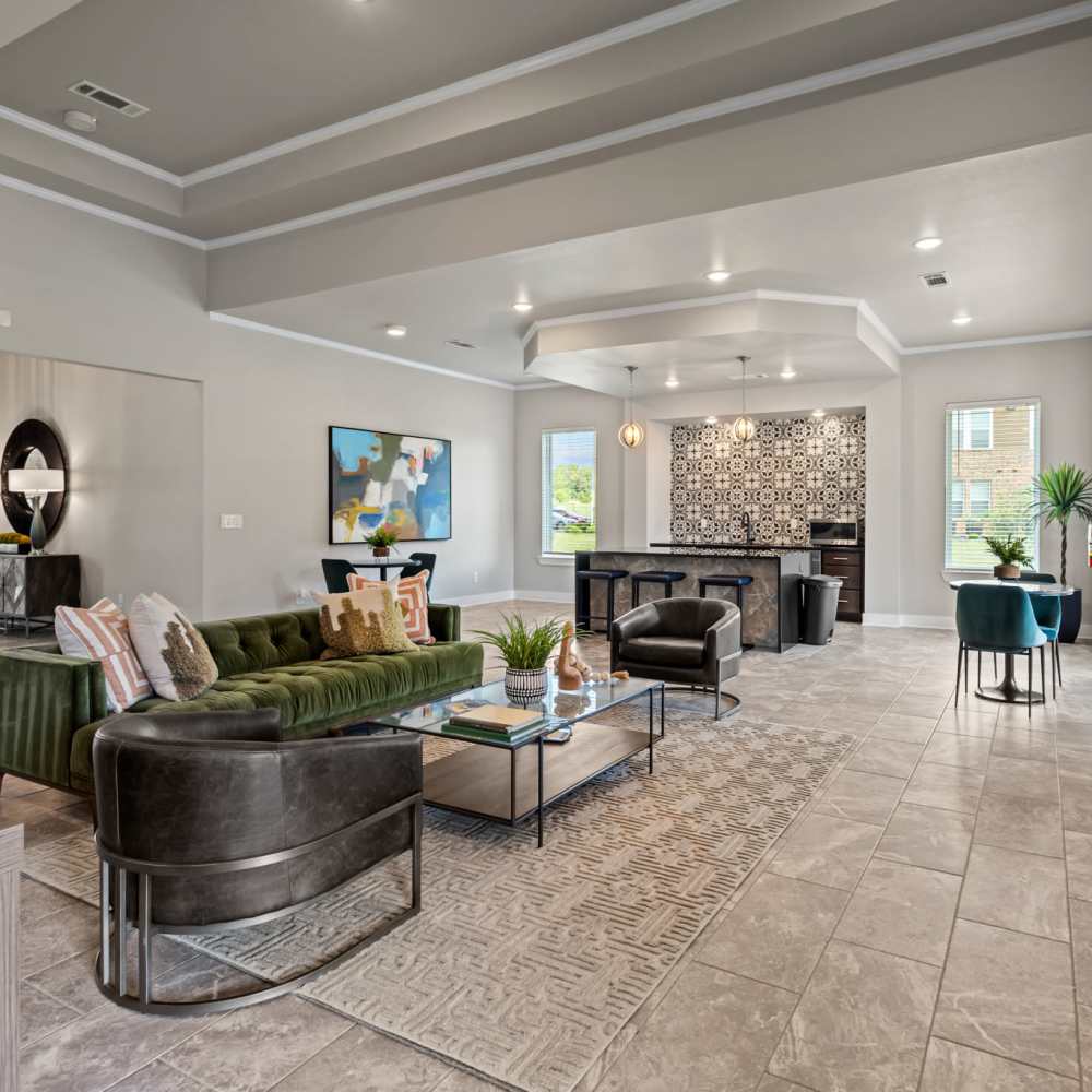 Clubhouse with large seating space at Deer Park in Athens, Texas