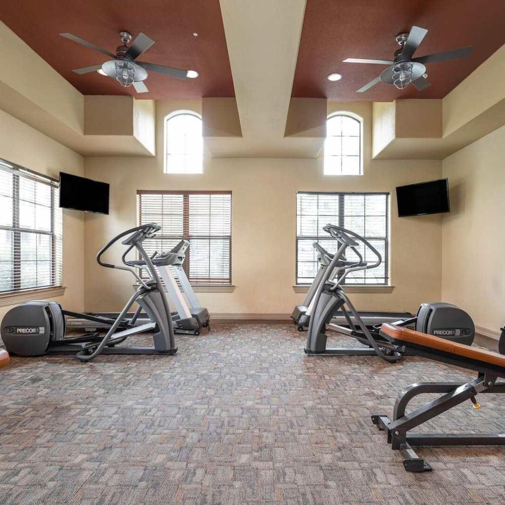 Well-equipped fitness center at Stonebridge at the Ranch Apartments in Little Rock,Arkansas