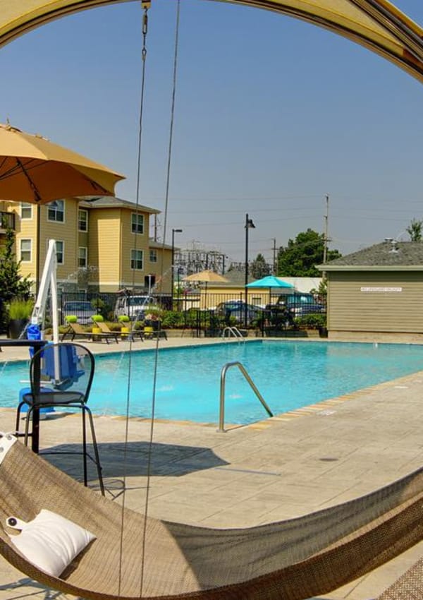 Exterior of apartment building at Terrene at the Grove in Wilsonville