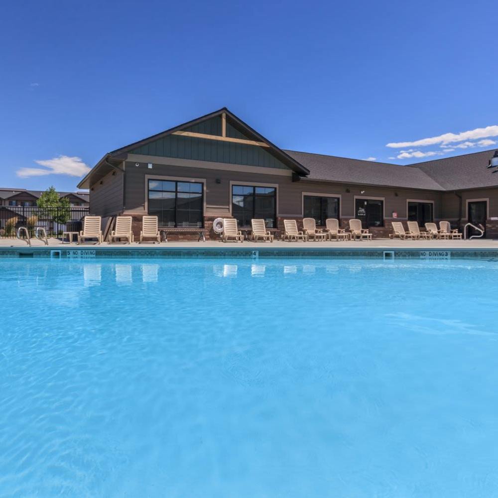 Shimmery swimming pool at InterPointe Apartments in Billings, Montana