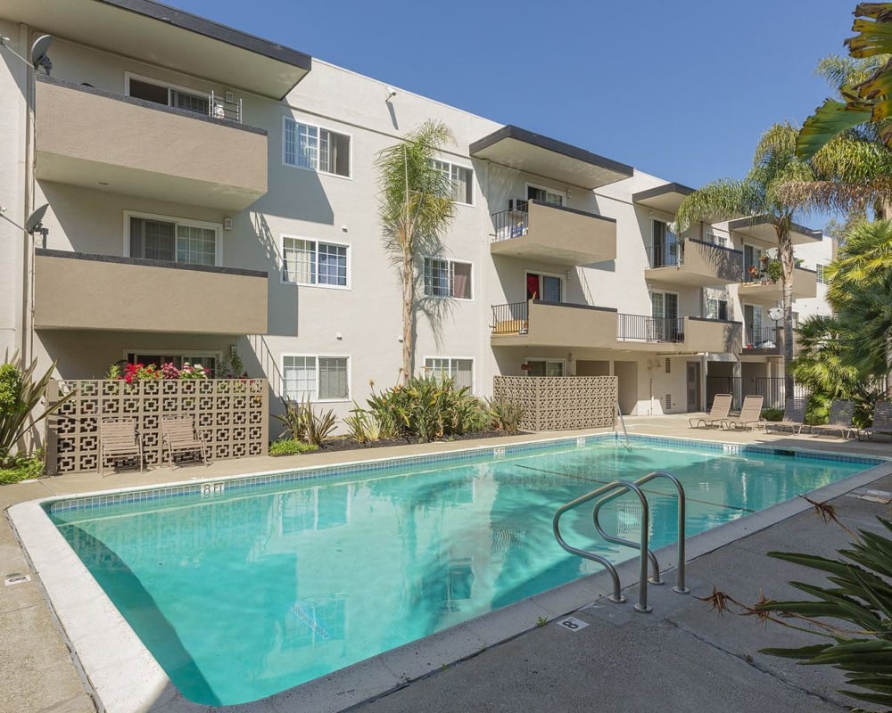 Resident sparkling pool at Courtyard in Hayward, California