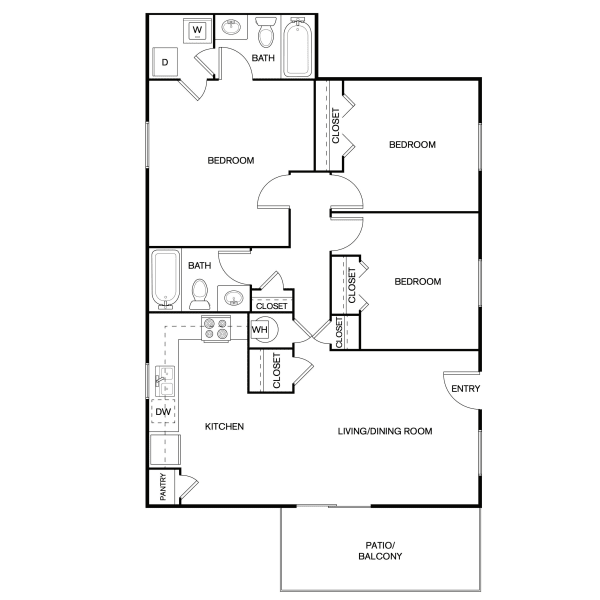 1B2 floor plan brochure at The Laurel in Pensacola, Florida