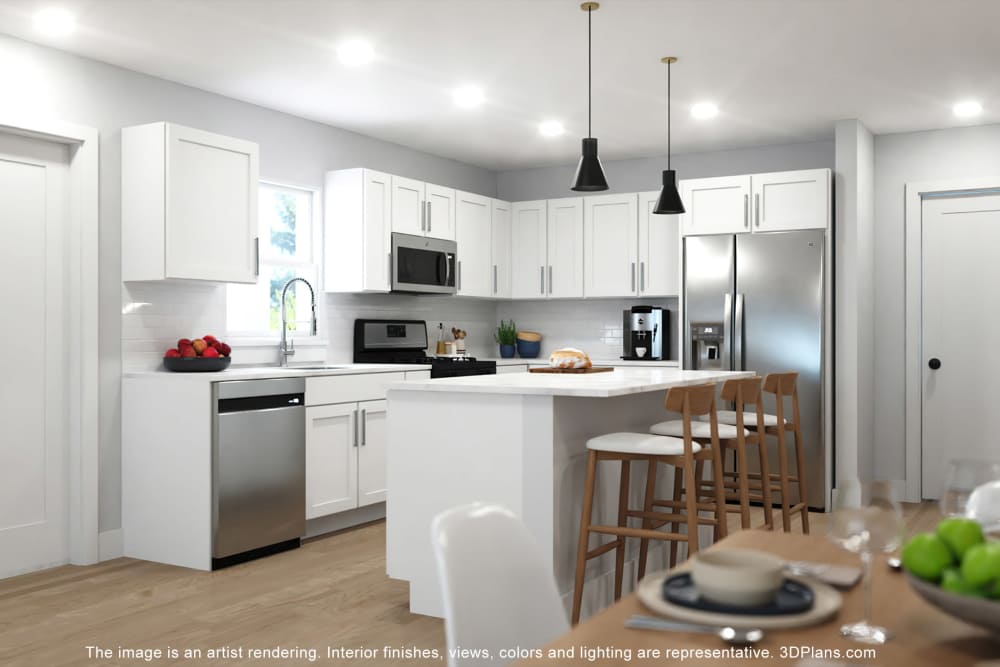 A modern kitchen at Hampton Square in Cherry Hill, New Jersey