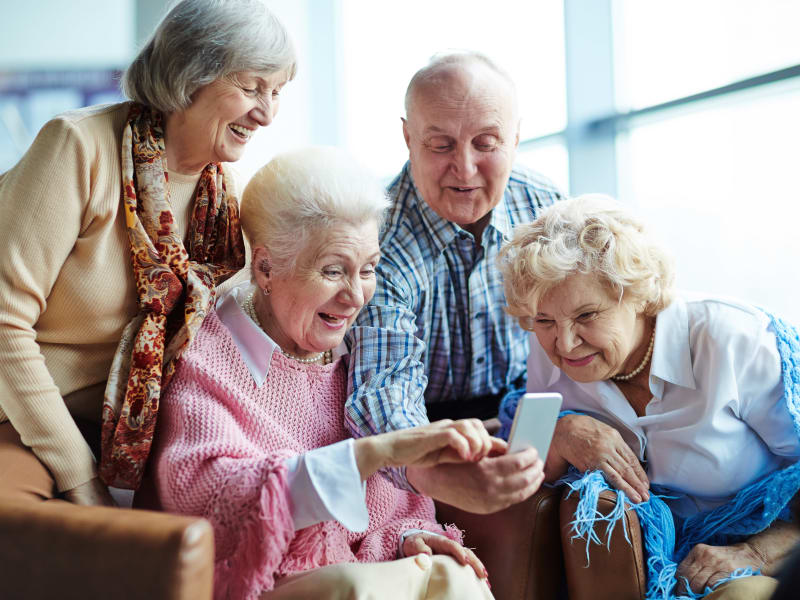 Seniors having a good time at Evergreen Court in North Bend, Oregon