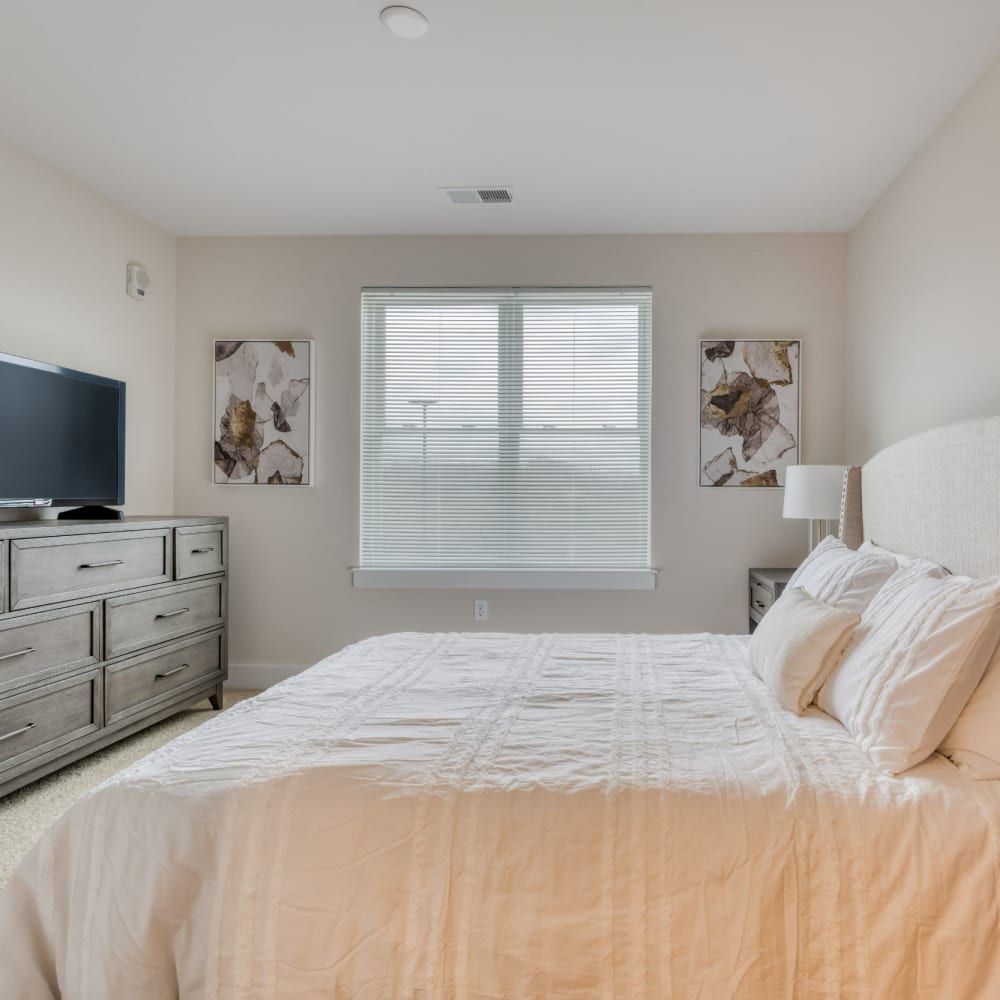 Bedroom with window at Fox Plan Apartments, Monroeville, Pennsylvania