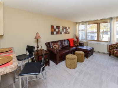 Well decorated living room at Parkview at Collingswood Apartment Homes in Collingswood, NJ