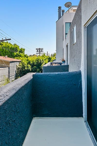 Private patio at Villa Bianca, West Hollywood, California