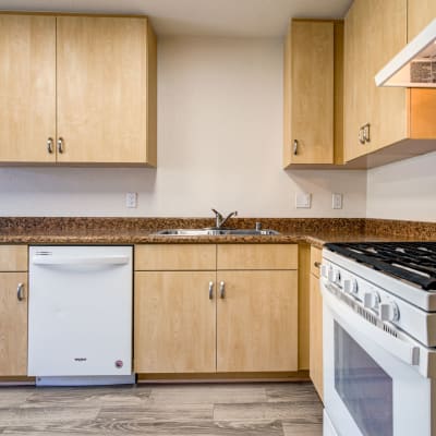 A well-equipped kitchen at Silver Strand II in Coronado, California