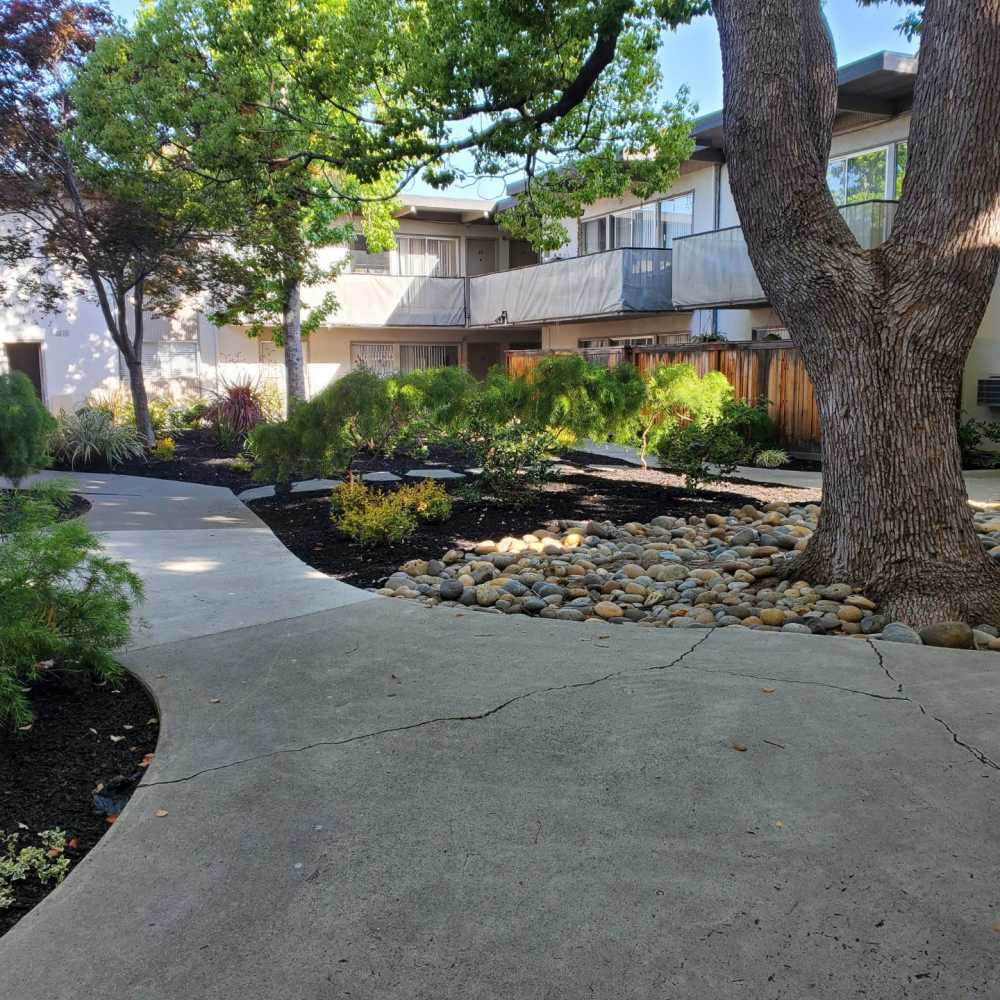 Walkway at Glenwood Garden Apartments in Mountain View, California