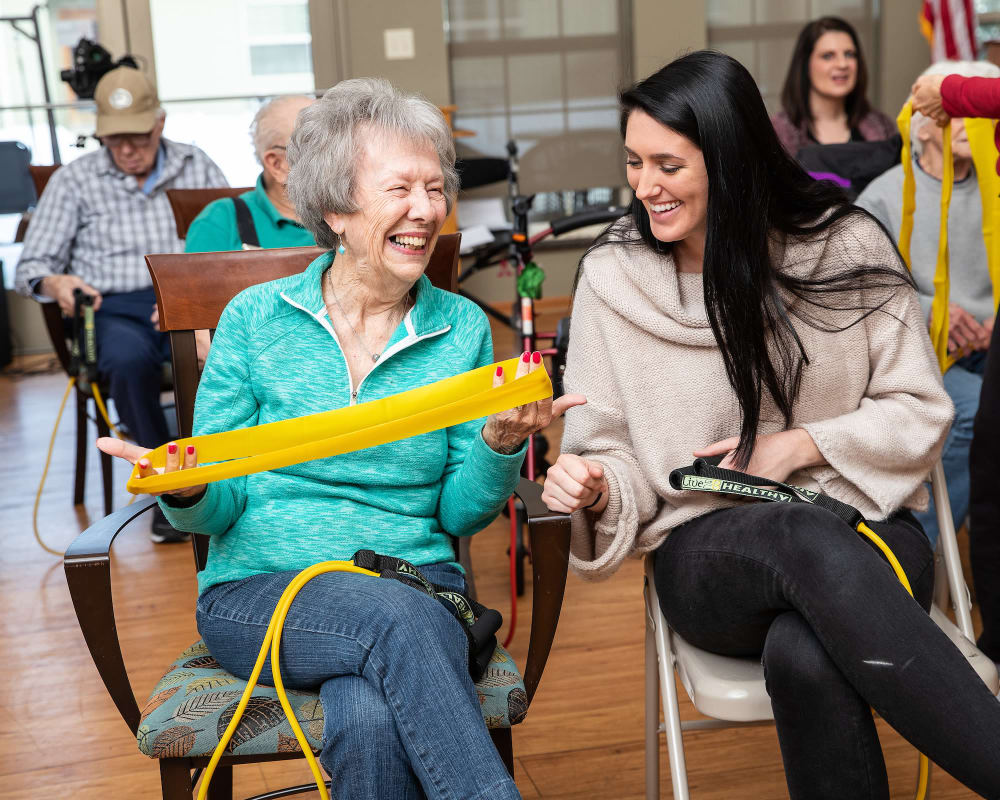 Resident fitness classes at Parker Place in Parkersburg, Iowa.