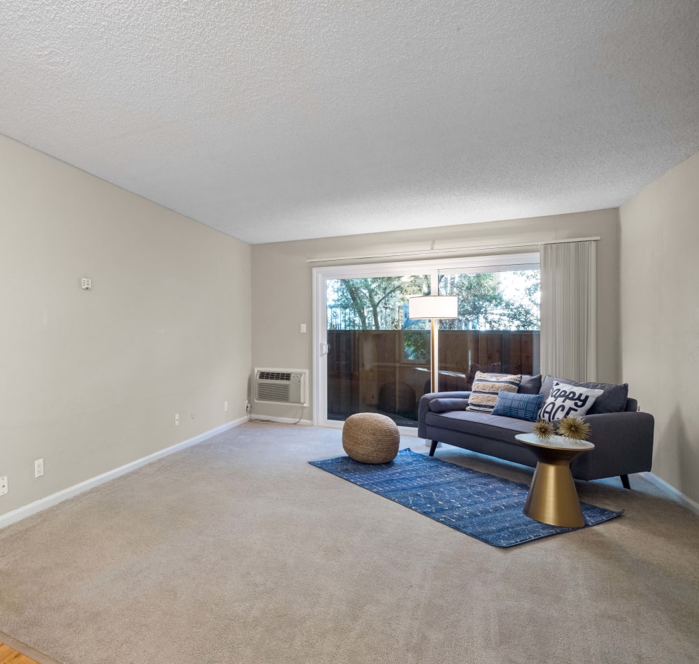 Model living room at Montecito Apartments in Santa Clara, California