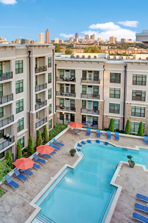 Sparkling swimming pool alt Mark at West Midtown in Atlanta, Georgia