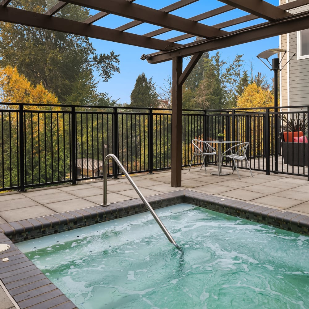 Relaxing spa pool at Chateau Woods in Woodinville, Washington