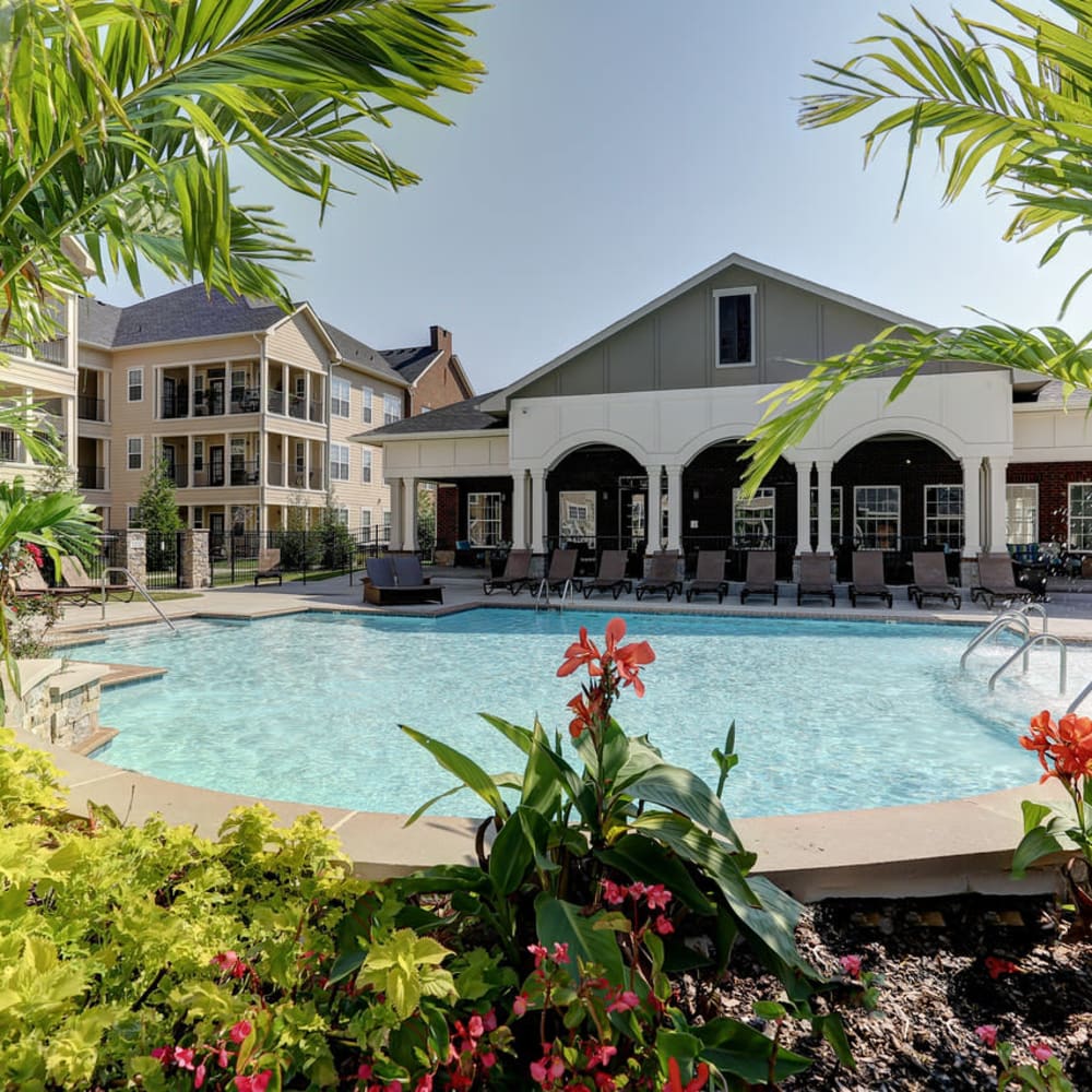 Luxurious pool area at Deerfield at Providence in Mt. Juliet, Tennessee