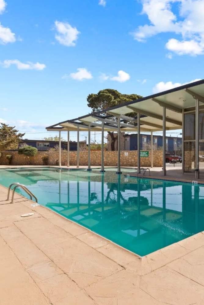 Pool with a canopy at Agave Courtyard in El Paso, Texas