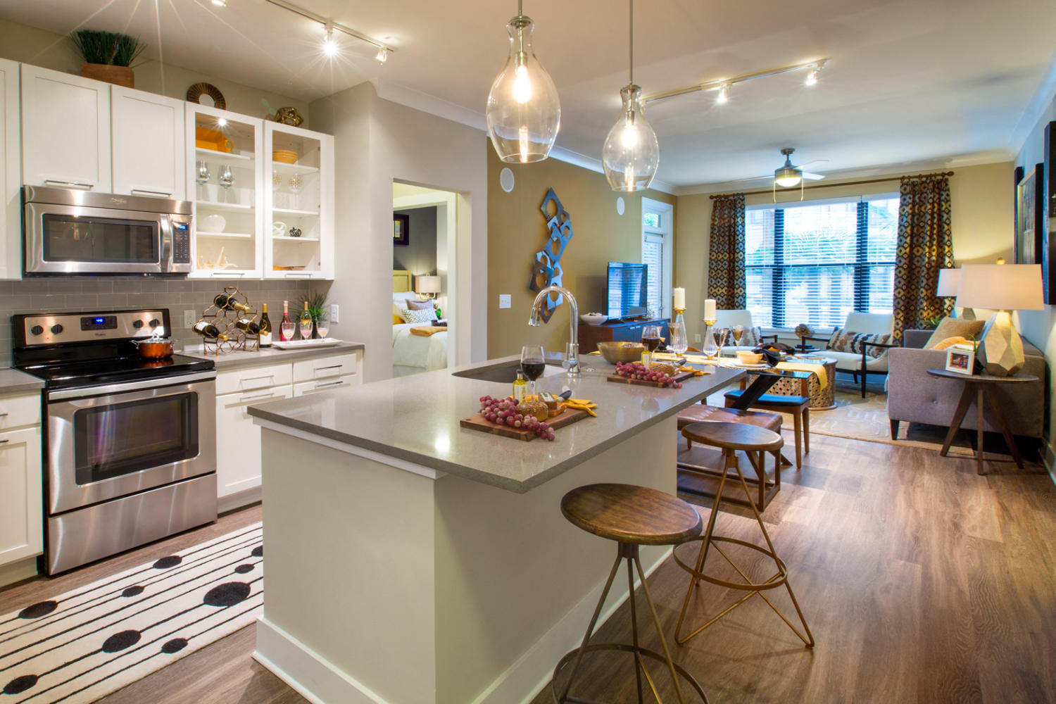 Apartment kitchen at Reserve at the Ballpark in Atlanta, Georgia