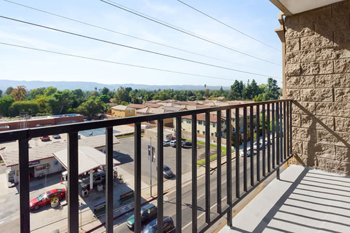 Private patio at Amanda Regency Apartments, Van Nuys, California