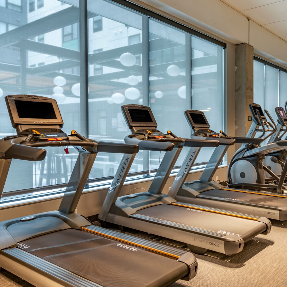 Fitness center for residents at UNCOMMON Dinkytown in Minneapolis, Minnesota