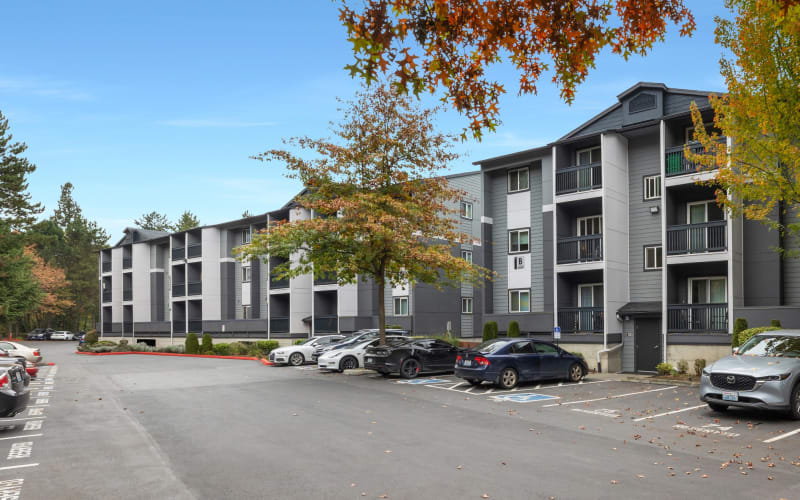 Exterior View of Building with New Paint at Karbon Apartments in Newcastle, Washington