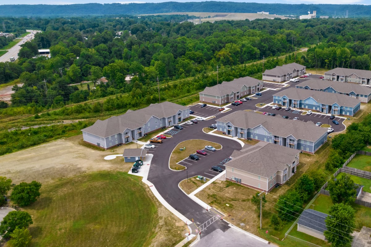 Aerial view of Cane Run Station Apartments in Louisville, Kentucky