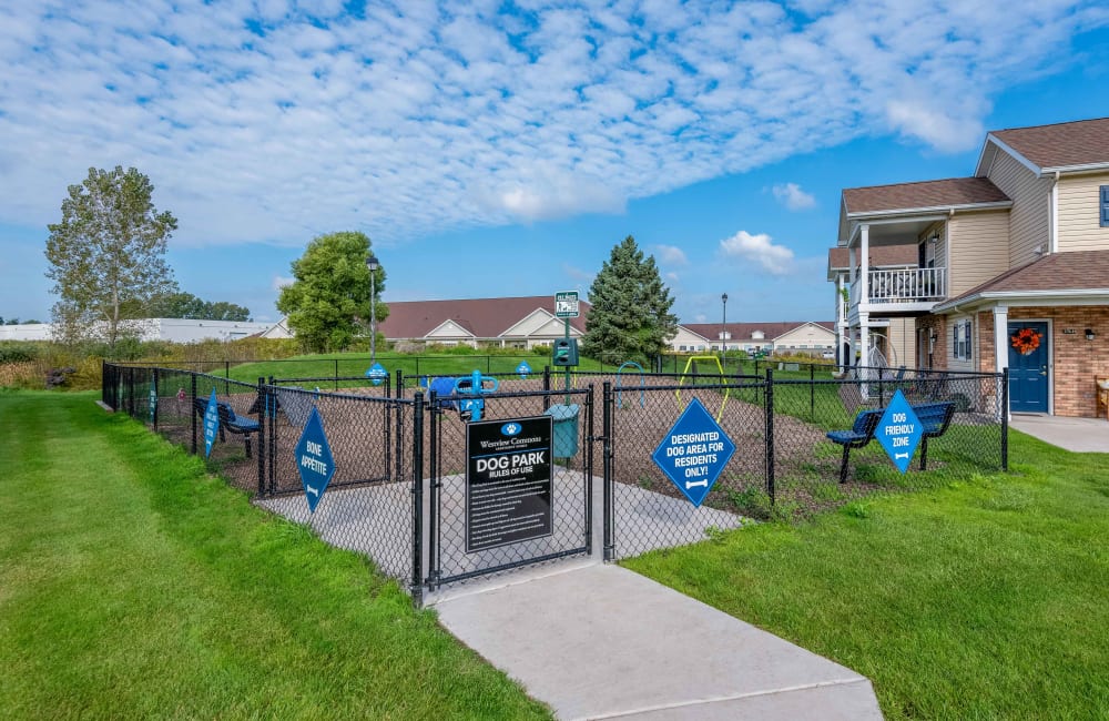 Fenced dog park at Westview Commons Apartments in Rochester, New York