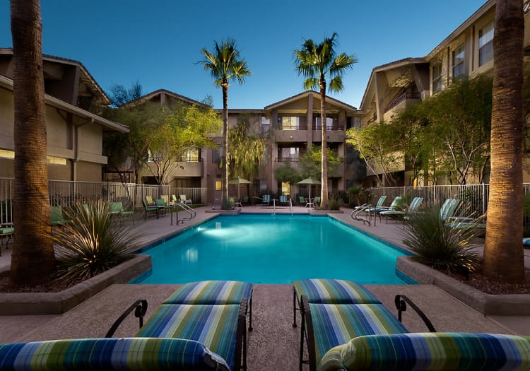 Swimming pool at McDowell Village in Scottsdale, Arizona