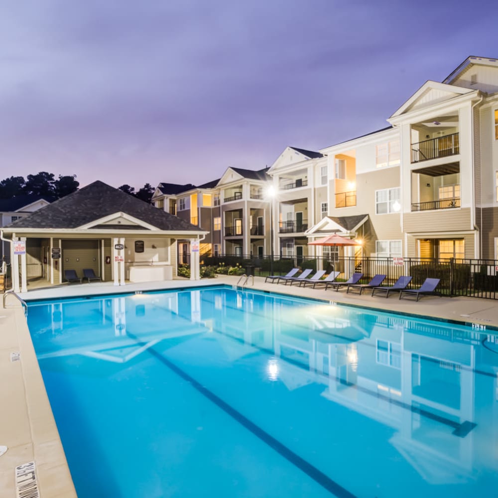 Exterior of the clubhouse at North Hills at Town Center in Raleigh, North Carolina